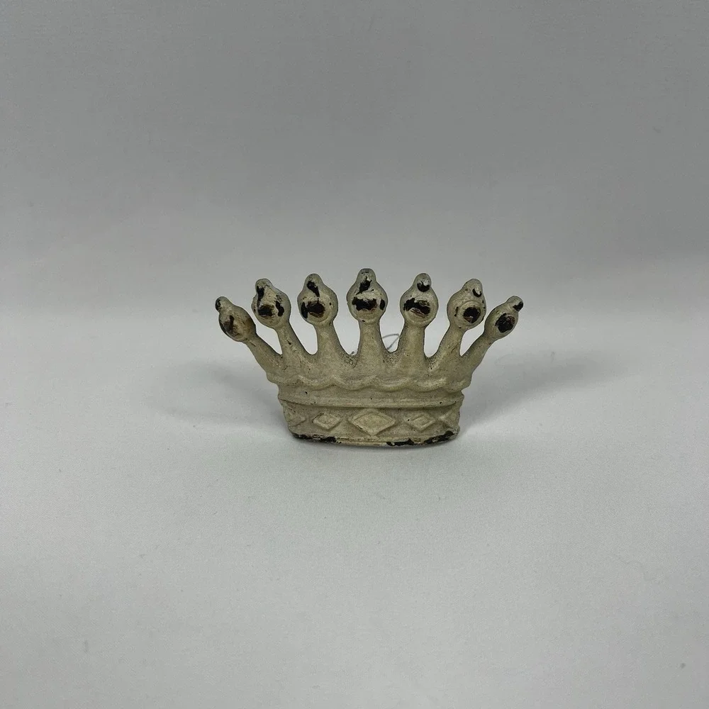 New Polyresin White Vintage Style Crown Handle‎ Dresser Cabinet Door Drawer Pull